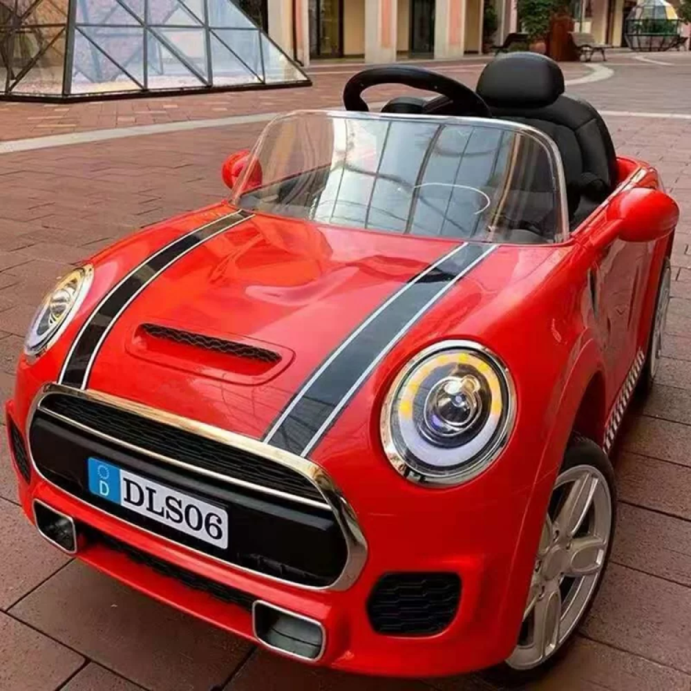 Ηλεκτροκίνητο Παιδικό Αυτοκίνητο Τύπου Mini Cooper 12V Με Δερμάτινο Κάθισμα σε Κόκκινο Χρώμα MC06-R