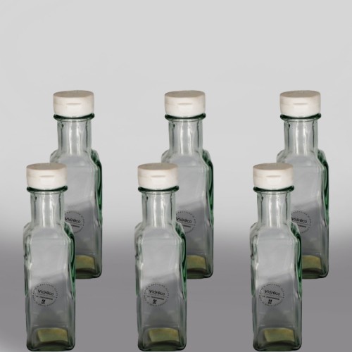 Σετ 6 τεμ. Γυάλινο Μπουκάλι Λαδιού Με Πλαστικό Καπάκι 330ml. Vidreco GML330
